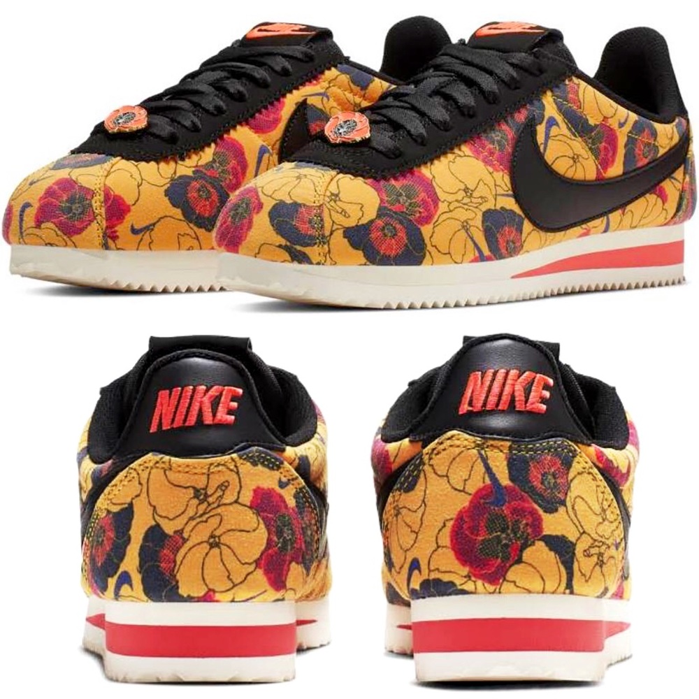 🆕Nike Classic Cortez LX Gold/Floral Sneakers - Picture 5 of 8